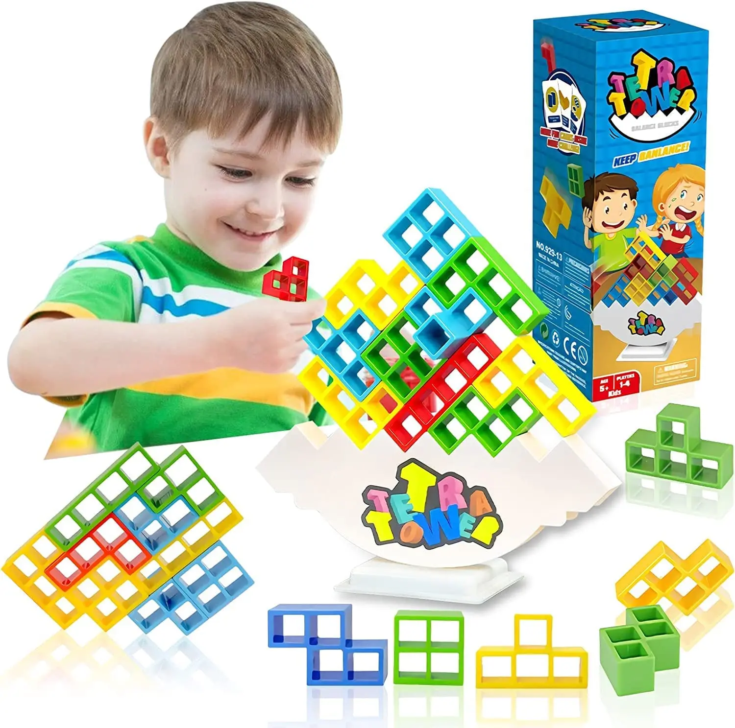 

Tetra Tower Game Stacking Blocks Stack Building Blocks Balance Puzzle Board Assembly Bricks Educational Toys for Children Adults