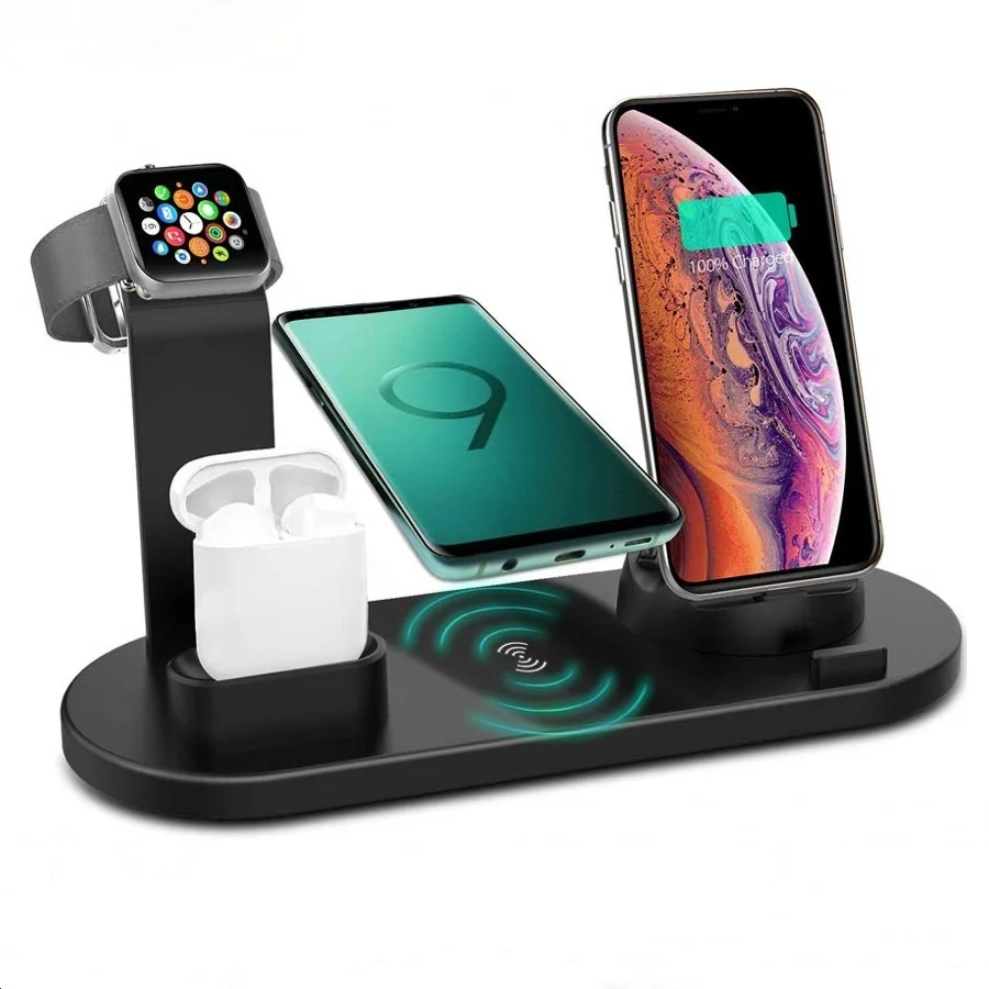 

Charging Dock Stand For iPhone 12 11 XS MAX XR X 8 Plus Airpods Pro Apple Watch SE 6 5 4 3 Fast Wireless Charger Station