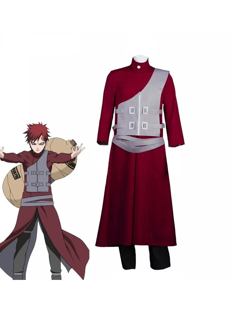 Аниме Наруто Гаара косплей костюм Шипуден одежда красное пальто индивидуальный