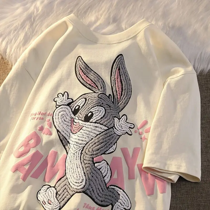 Женская свободная футболка с коротким рукавом повседневная хлопковая Футболка