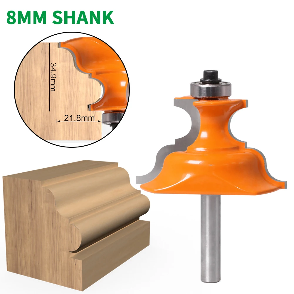 

1PC 8MM Shank Milling Cutter Wood Carving Pedestal Base Small Furniture Molding Router Bit Line knife Tenon Cutter Woodworking