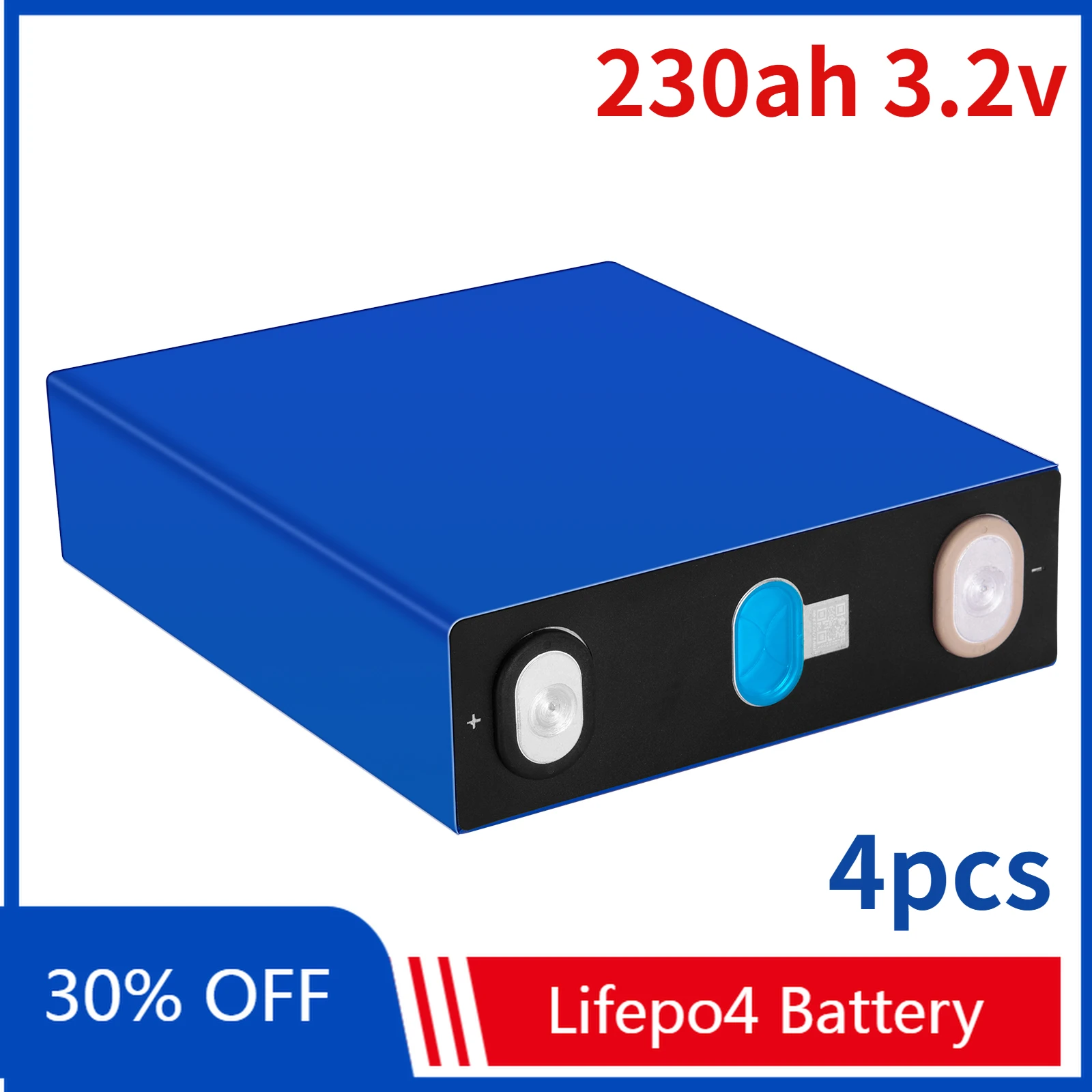 

4Pcs Lifepo4 Cells Rechargeable 3.2v 230ah EVE Lithium iron phosphate battery for RV Electric Car Solar Energy Storage Pack