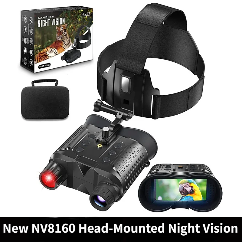 

NV8160 Head Mounted Night Vision 8X Digital Zoom Hands Free Tactical Helmet Night Vision Goggles 1080P HD Infrared Binoculars