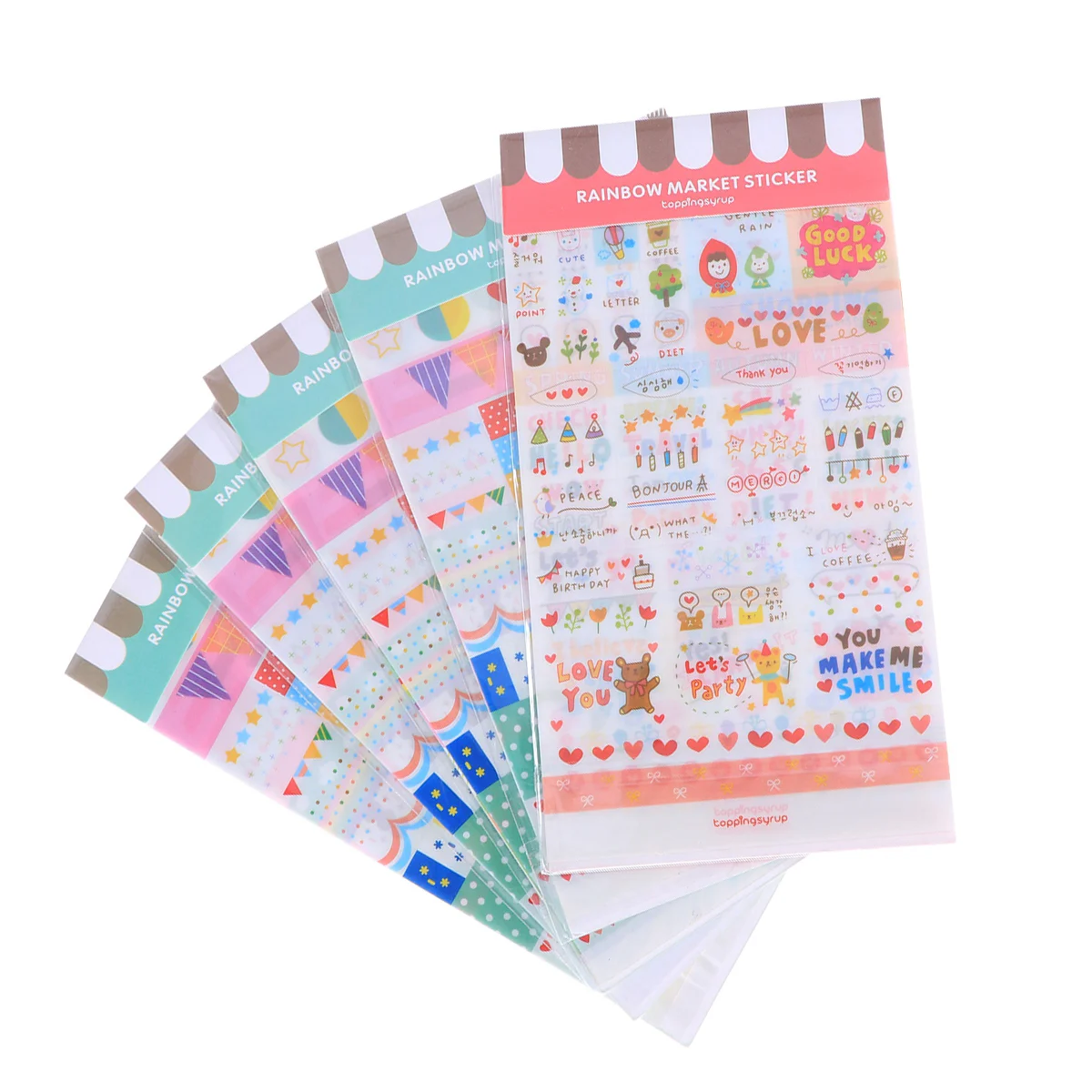 

Sticker Decals Korean Adhesive Diy Scrapbooking Kawaii Envelope Notebook Album Journaling Charactor Transparent Sheets