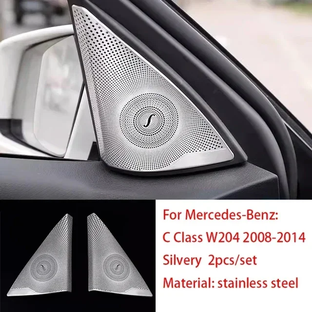 Для Mercedes-Benz C Class W204 08-14 стальные автомобильные дверные колонки стерео декоративная крышка накладка динамика