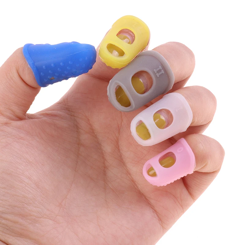 10Pcs Guitar Fingertip Protectors 5 Sizes Silicone Finger Guards Covers Caps Random Color