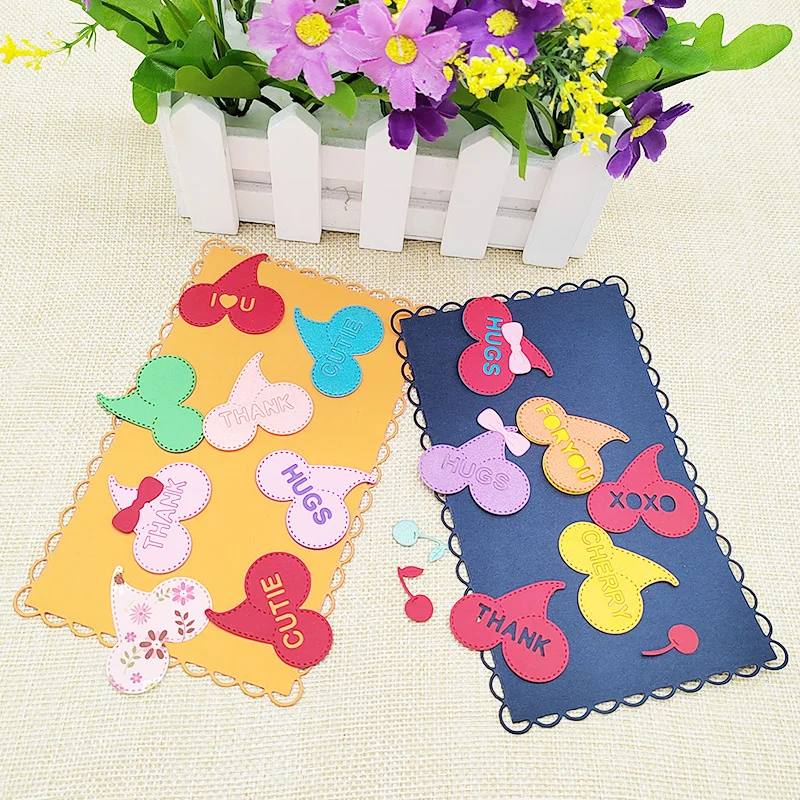 Новинка 2022 прямоугольные металлические Вырубные штампы в форме вишни для