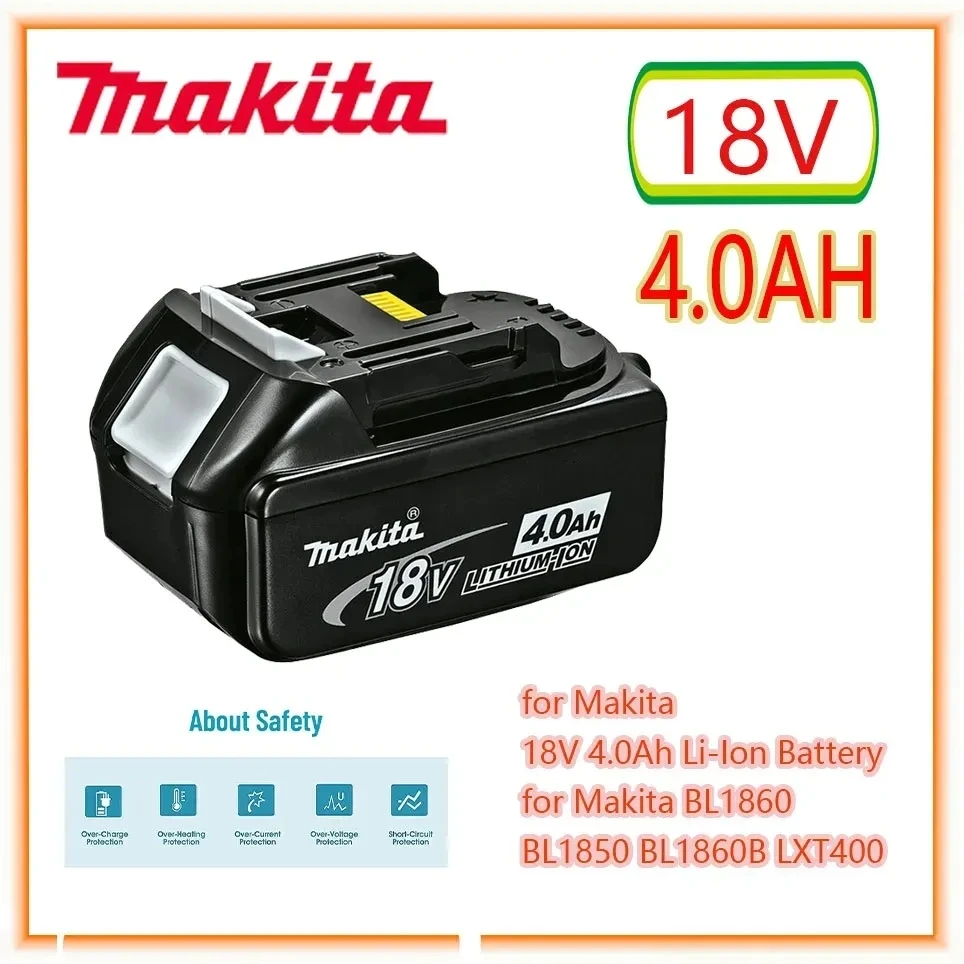 

Makita оригинальный 18V 4.0AH перезаряжаемый аккумулятор для электроинструментов с светодиодный Li-Ion заменой LXT BL1860B BL1860 BL1850
