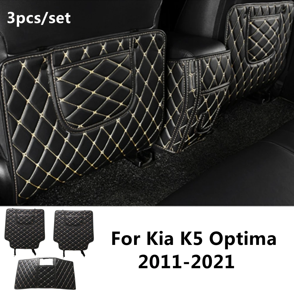 

SJ PU leather Car Rear Seat Anti-Kick Pad Back Seats Cover Armrest Anti-dirty Protection Mat For Kia K5 Optima 2011-12-13-2021