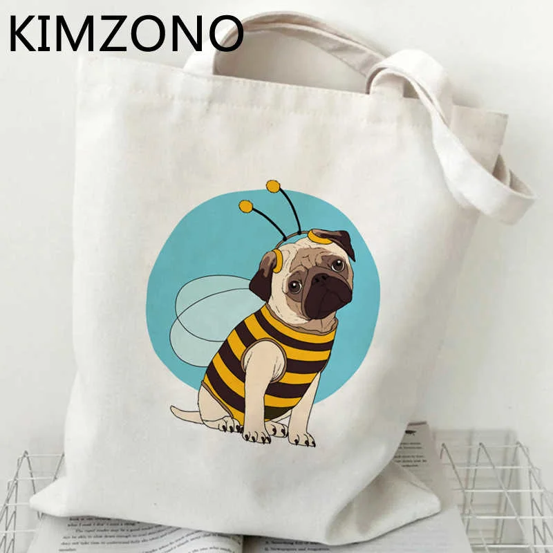

Pug shopping bag canvas shopper shopper bolsas de tela bag jute sacola grab