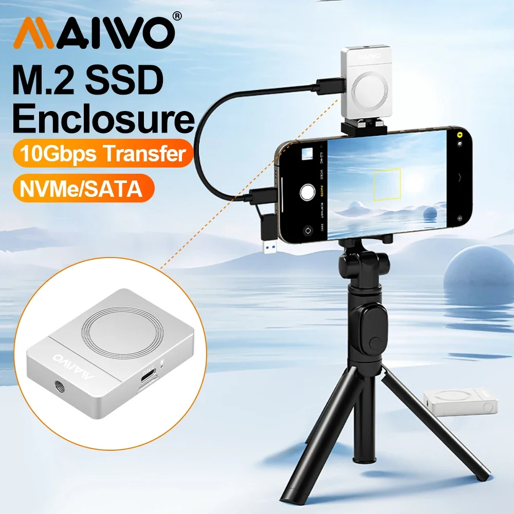 MAIWO 2230 M.2 NVMe SATA SSD корпус 10 Гбит/с Алюминиевый USB 3 2 Gen2 NVME NGFF для iPhone 15 Pro Max prors MacBook