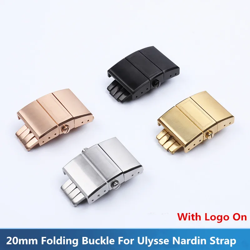 

Watch Accessories For Ulysse Nardin Athens Strap Folding Buckle Rubber Silicone 316 stainless Steel Butterfly Clasp 20mm