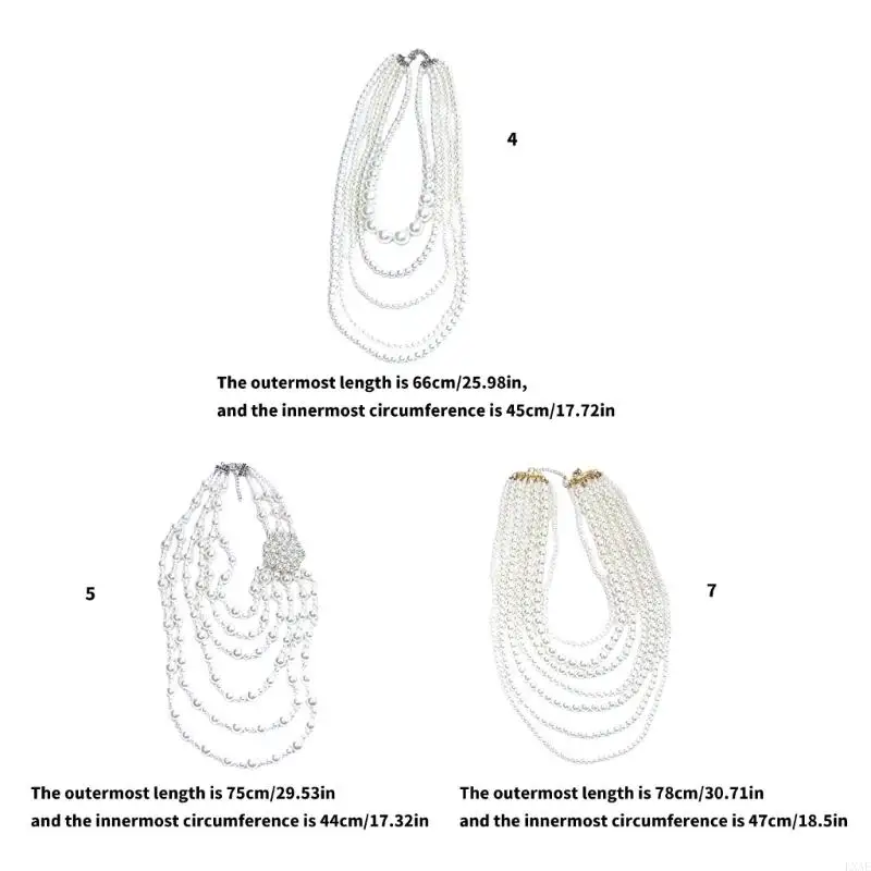 LXAE женские элегантные многорядные серьги из искусственного жемчуга ожерелье и