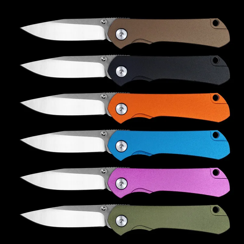 

EDC Keychain Pocket Knives Aluminum Handle D2 Blade Folding Knife Outdoor Camping Hunting Survival Tool Gift