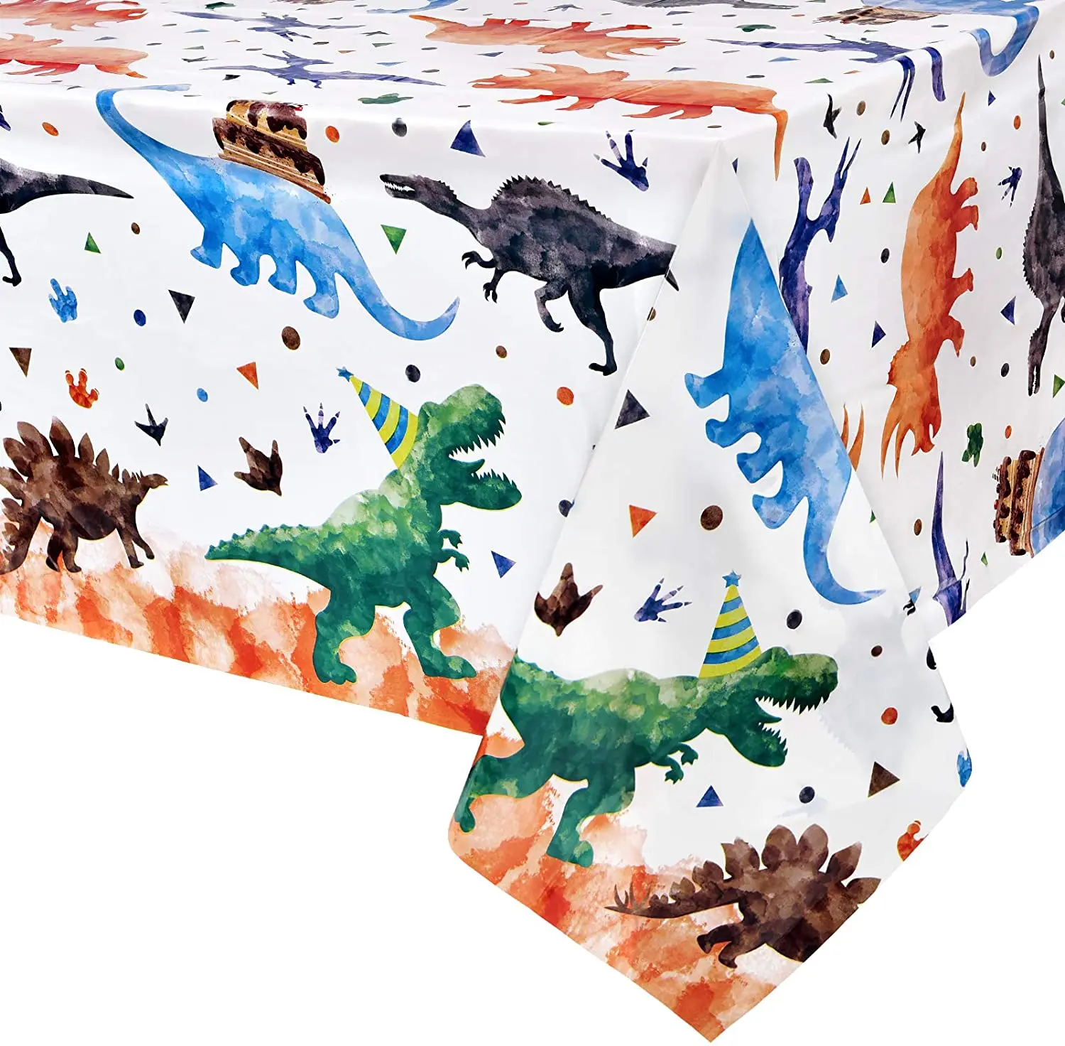 

Watercolor Dinosaur Party Tablecloth for Kids Boys Dinosaur Printed Plastic Disposable Table Cover Birthday Party Decorations