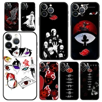 naruto akatsuki logo uchiha luxury phone case for iphone 13 12 11 pro max xr x se xs 7 8 plus iphone13 mini black matte cover