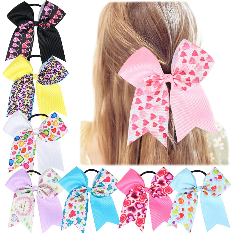 

New Kids Headbands Elastic Rubber Band Rope Bowknot Hair Bands 8 Colors Valentine's Day Baby Headwear for Girls Holiday Gifts
