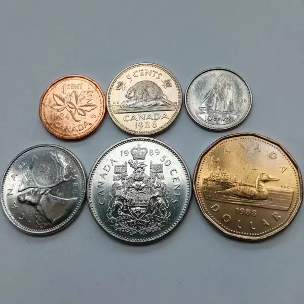 

Канада полный комплект из 6 монет британская королева гирлянда версия 80 версия Новый UNC