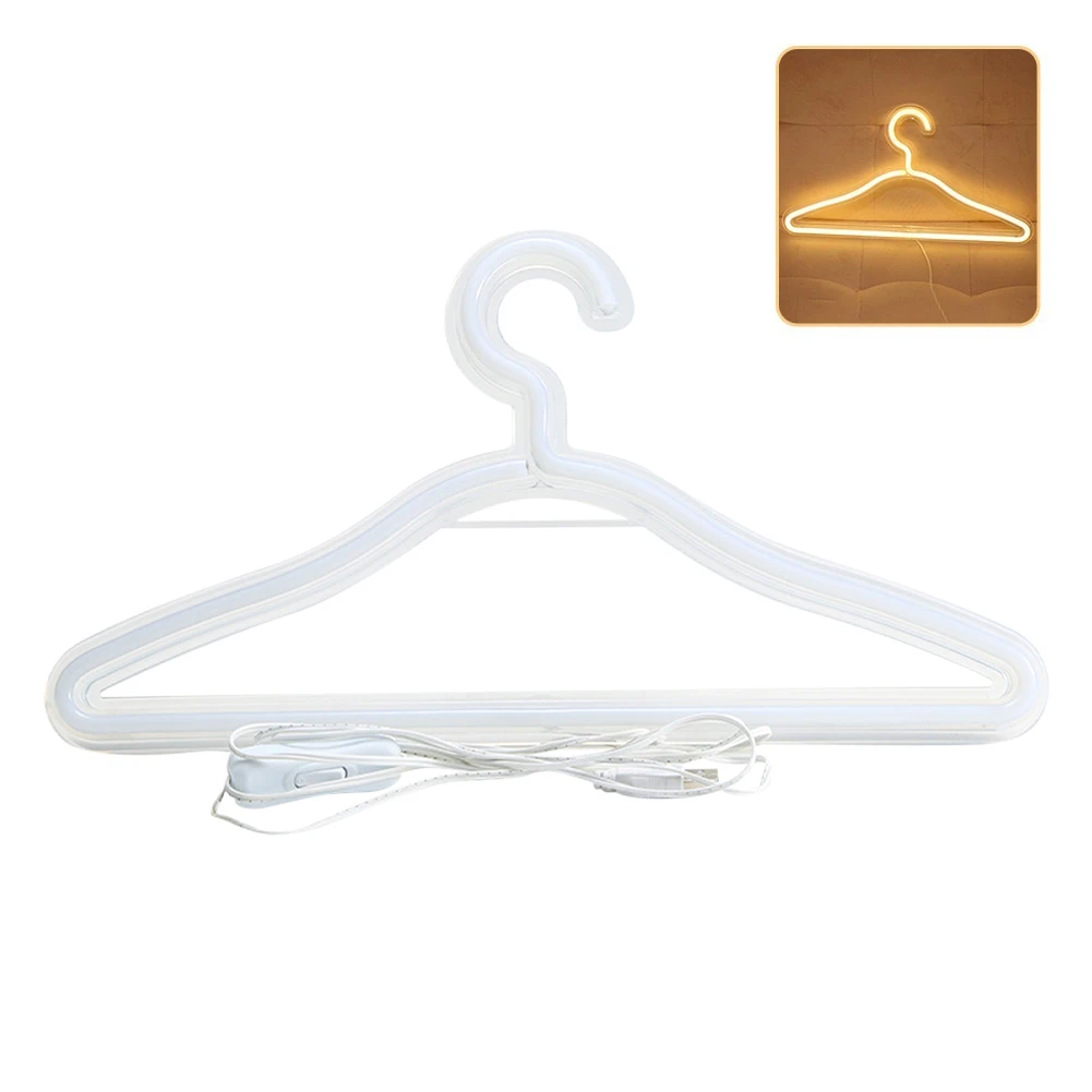 

Bedroom Wall Decor Proposal Store Party Clothes Hanger Stand Home Durable Led Neon Light Sign Wedding Dress Romantic USB Powered