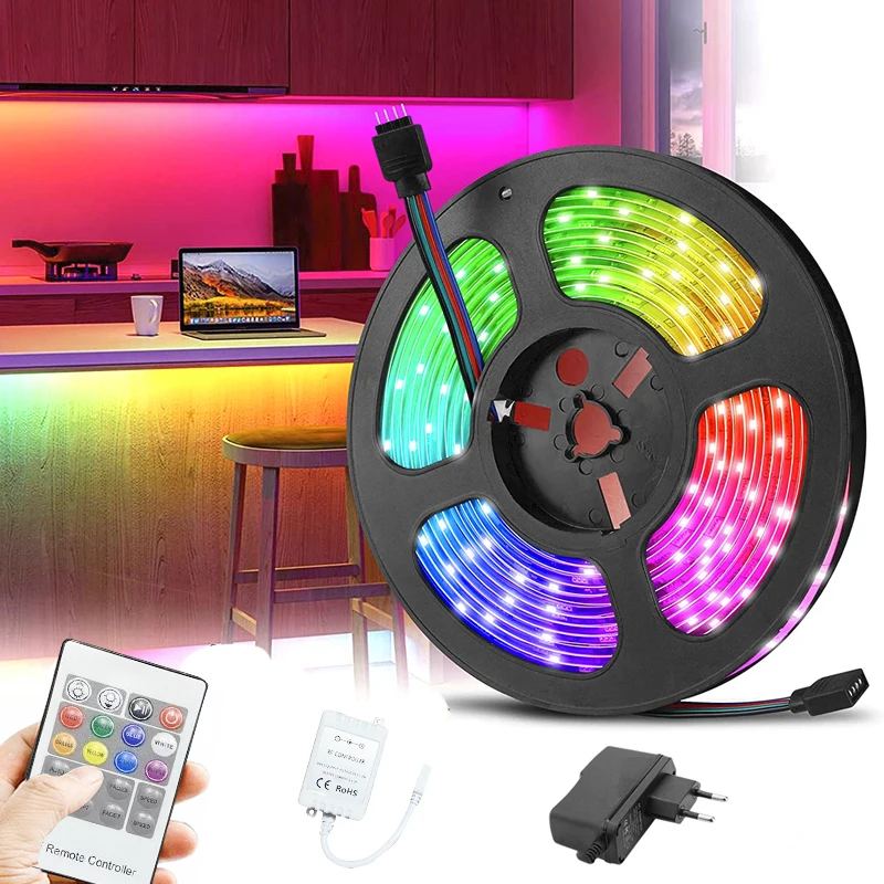 

Color Changing 5M 10M 15M 20M RGB 5050 LED Strip Light RF 20Key Remote Control Full Kit US EU UK AU Plug For TV Bar Background