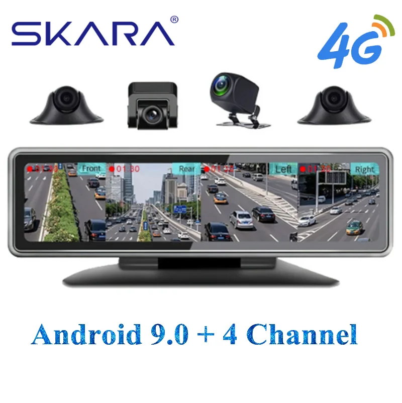 

Автомобильный видеорегистратор с 4 камерами 11,26 дюйма, 360 дюйма, 4G, Android 9,0, 2 + 32 ГБ, ADAS, GPS-навигация, видеорегистратор с сенсорным экраном, видео...