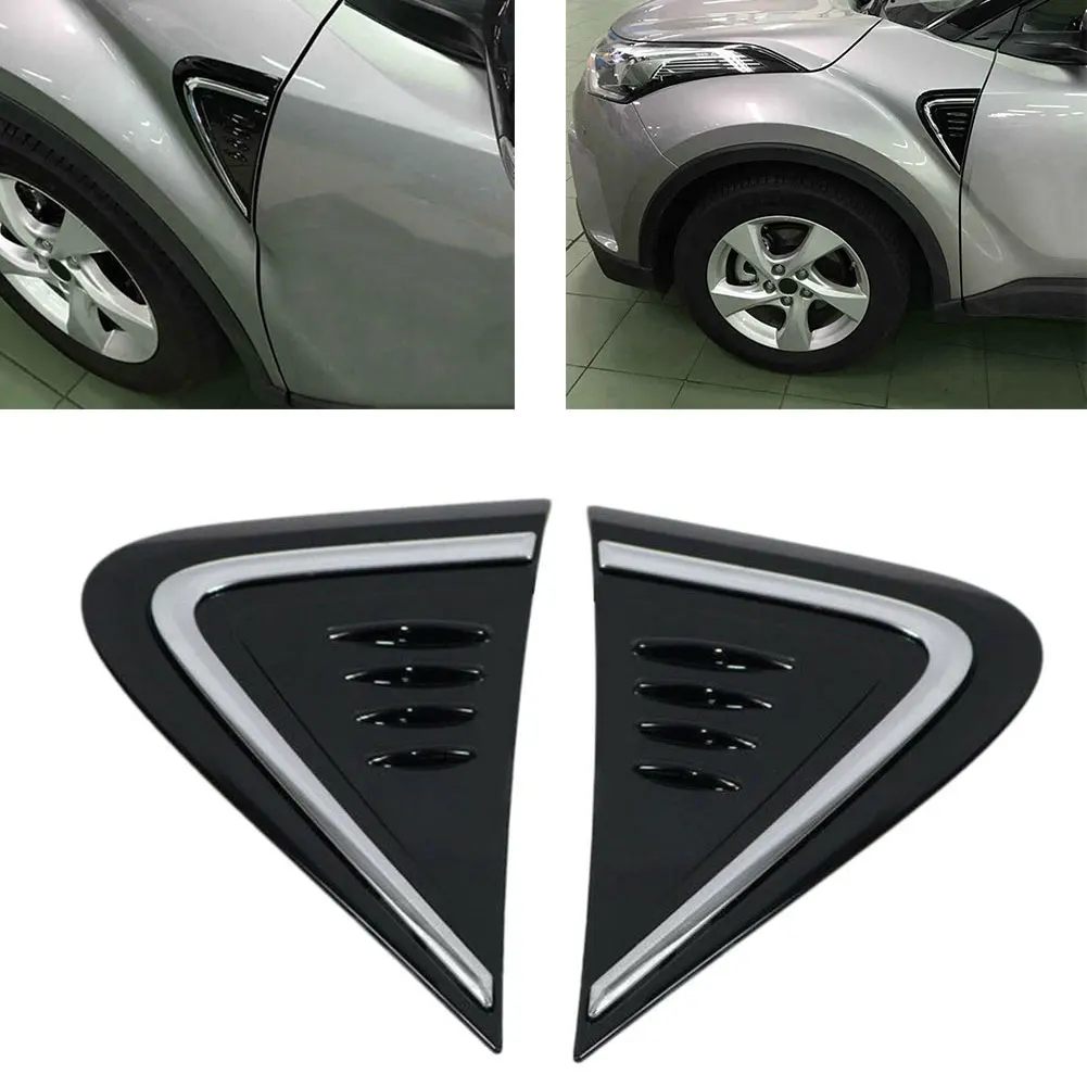 

2PCS/set ABS Black Outer Side Front Door Fender Frame Trim Fit For Toyota C-HR CHR 2016-2019 (4 Doors) Exterior Decoration