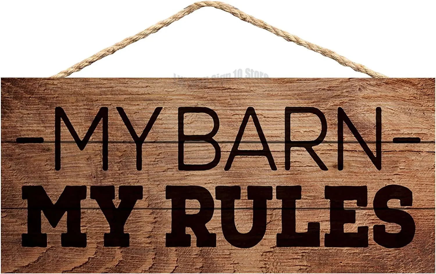 

My Barn My Rules Natural 10 x 4.5 Wood Wall Hanging Plaque Sign