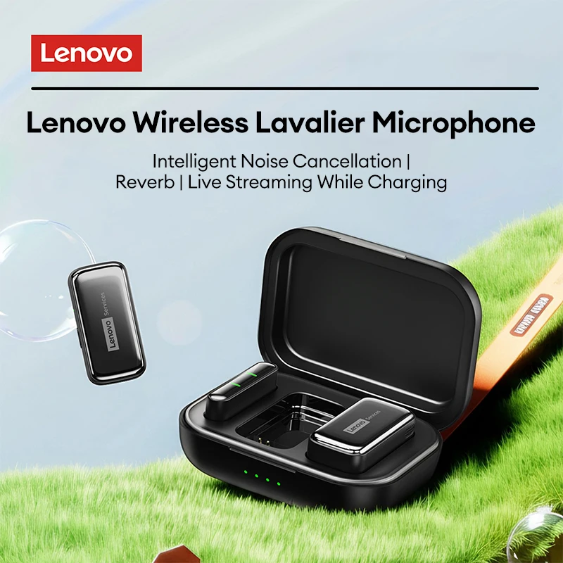 Фото Беспроводной петличный микрофон Lenovo MK103 True Wireless 360 °   Всенаправленный петличный микрофон, легкий, для видеоблогов и прямых трансляций №1