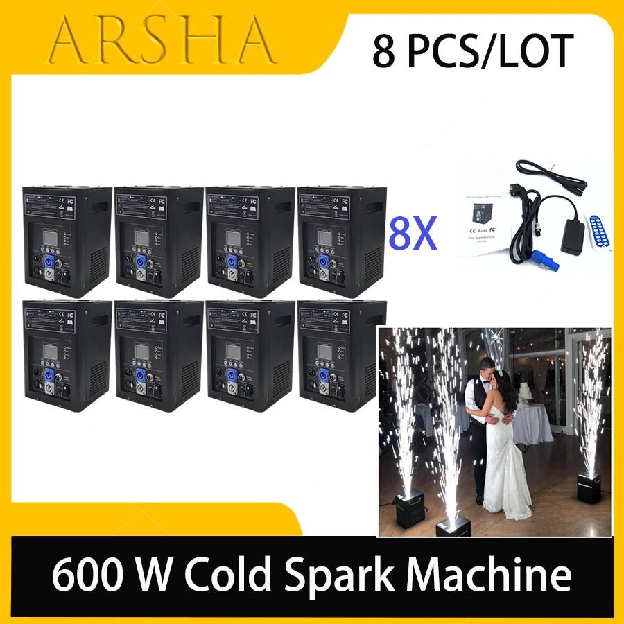 

8 PCS 600W Cold Spark Fountain Machine DMX Remote Control Special Effect Machine For Wedding Party