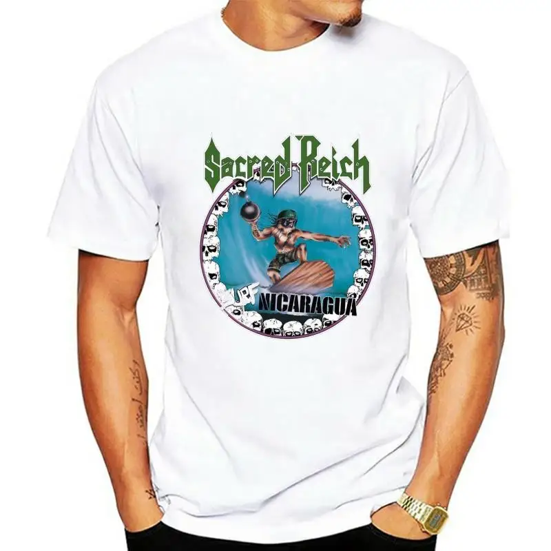 

Футболка с принтом священного Рейха, серфера Никарагуа, Экзодус, нуклевая атака, Антракс, запрещенный летний повседневный мужской топ хорошего качества