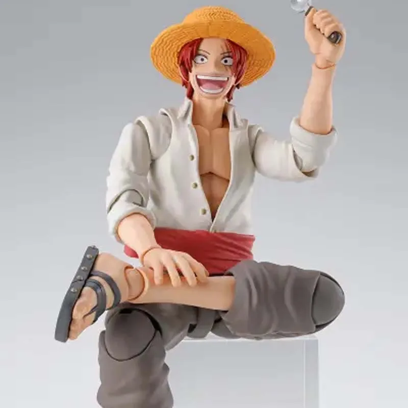 Фото Оригинальная коллекционная фигурка Bandai S.H.Figuarts Шанкс и Луффи в детстве из аниме One Piece, готовая модель, игрушка, рождественский подарок №4