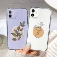 abstract painting phone case for iphone 13 12 11 6 6s 7 8 plus x xr 11pro xs max se2020 transparent soft tpu for iphone 12 cover