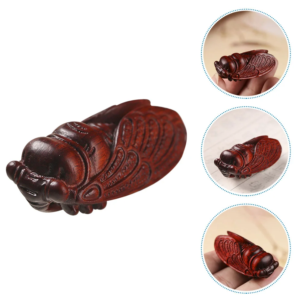 

Miniature Wooden Cicada Ornament Desktop Cicada Model Wooden Cicada Statue