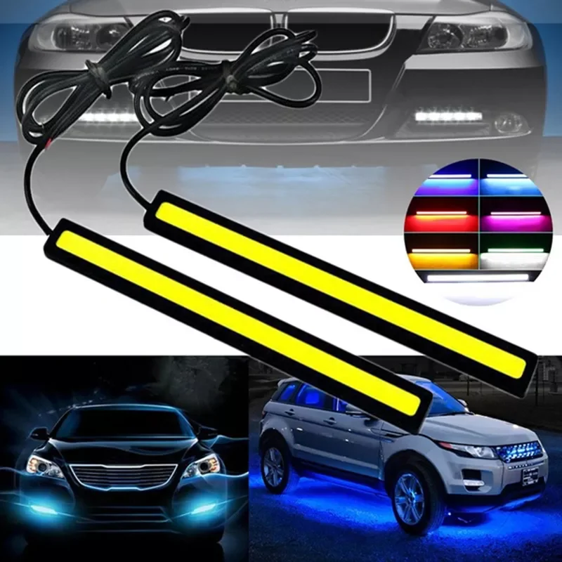 

2pcs Universal Daytime Running Light Car COB DRL LED Strip Light External Lights Auto Waterproof Car Styling Led DRL Lamp