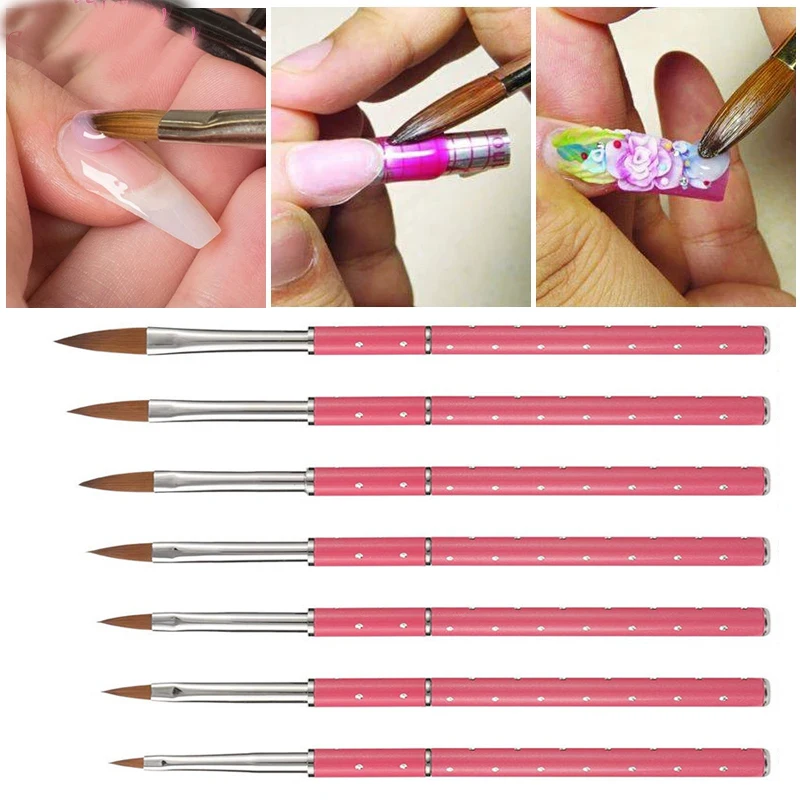 

Nail Builder Kolinsky Sable Hair Acrylic Nail Powder Brsuh Nail Drawing UV Gel Carving Pen New Tool Manicure Nails Art