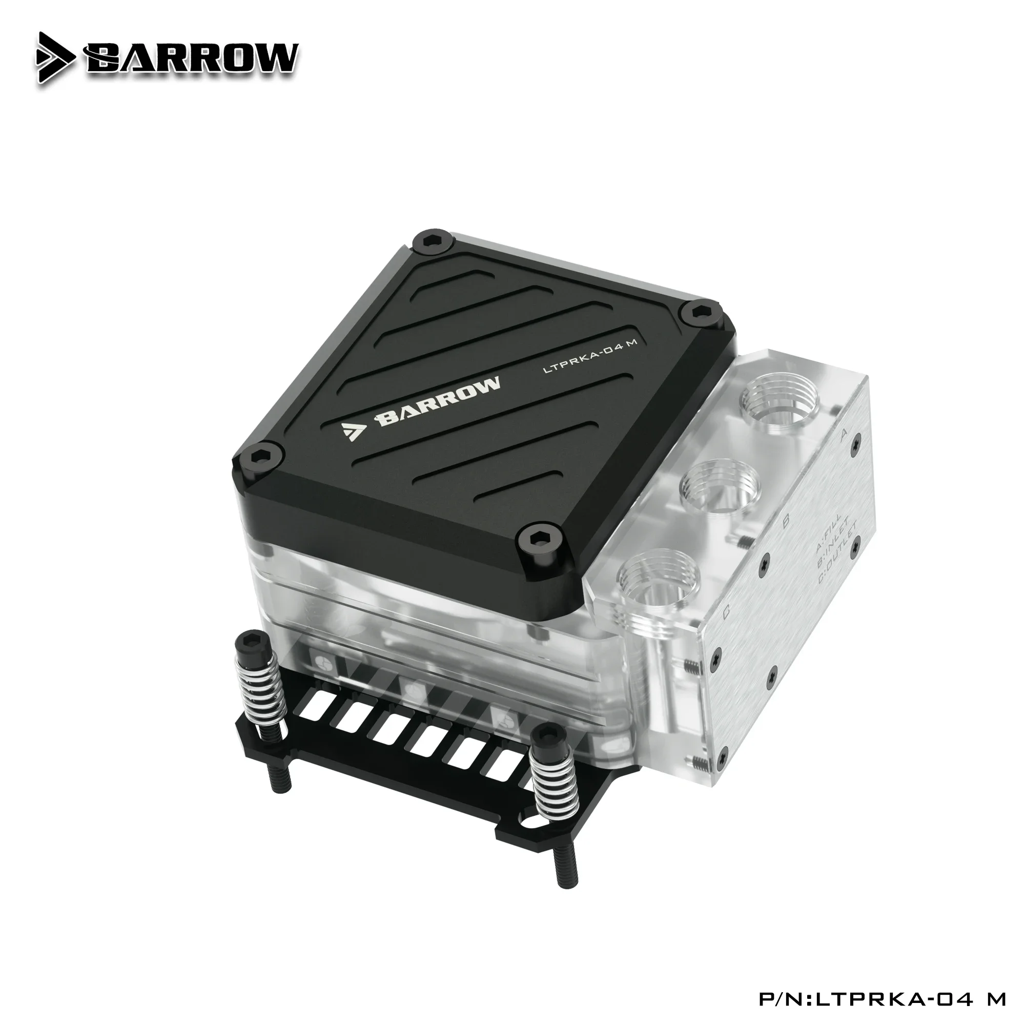 Фото Водяной насос Barrow LTPRK-04 M/POM 10W PWM + блок для процессора, совместимый с AMD AM3 AM5 / INTEL 1700 1200 115X X99 2011, водяное охлаждение ARGB. №2