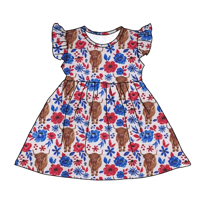 

Платье 7 июля, детская одежда из мультфильма яка для девочек, модные платья синего и красного цветов, Повседневная Верхняя одежда с животным...