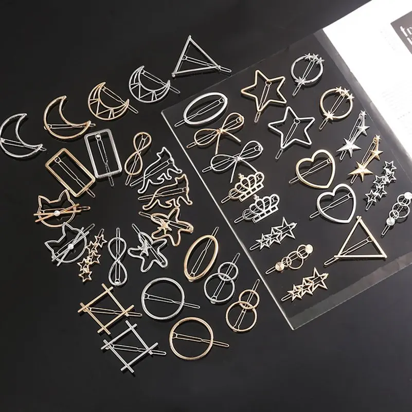 

Новинка, модная металлическая заколка для волос в форме сердца, милая круглая заколка в виде мультяшных животных для женщин и девушек, аксес...