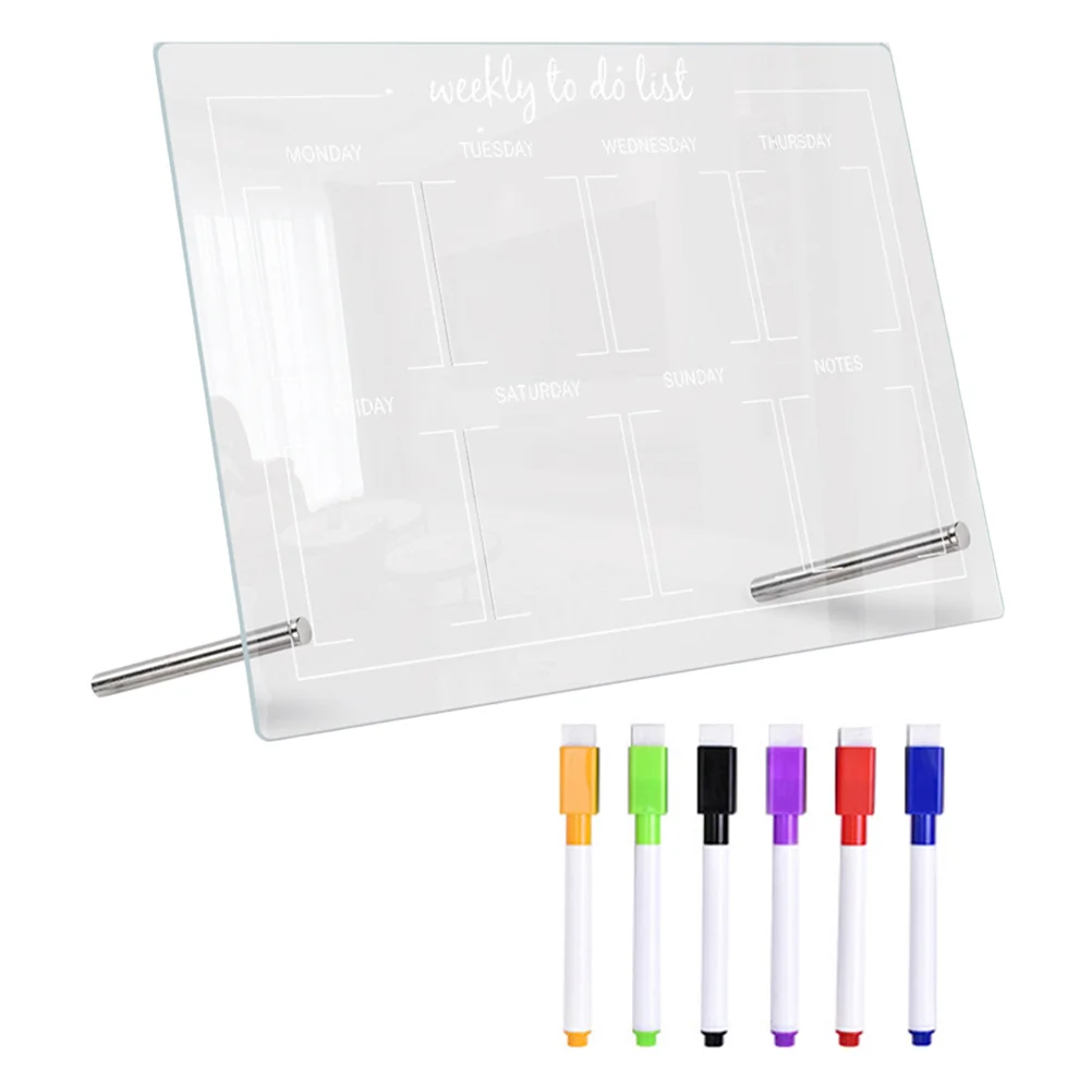 

Acrylic White Board Desktop Dry Erase Tabletop Whiteboard Memo Writing Erasable Note Household Stylus Pen