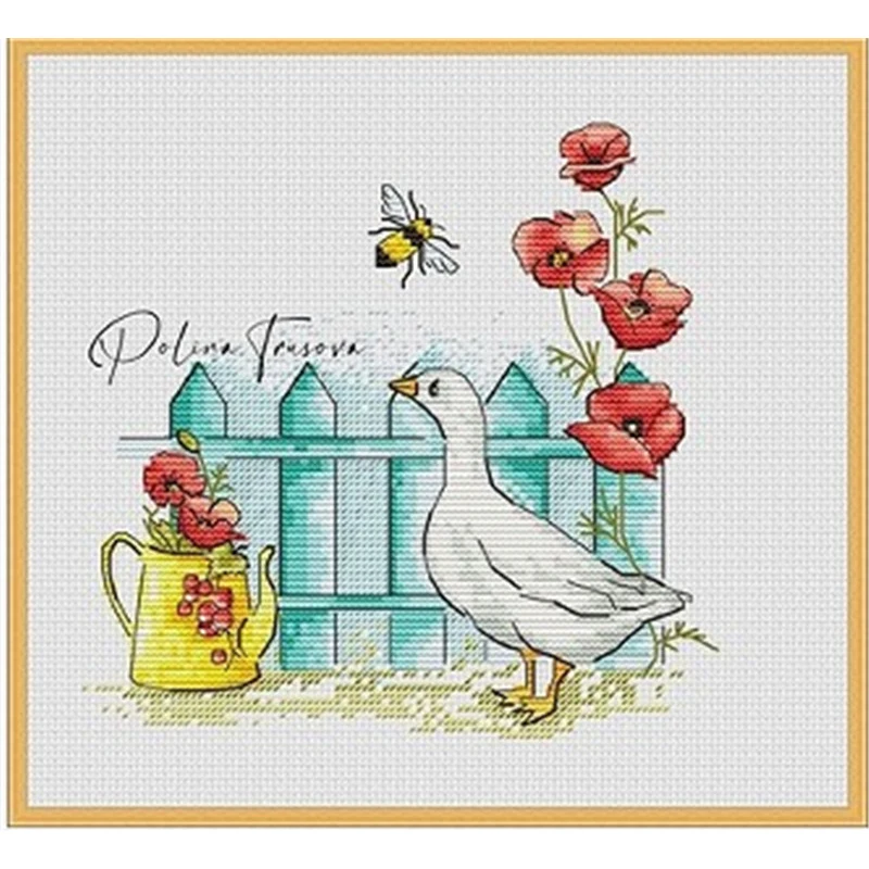 

ZZ6250Cross Stitch Kit Embroidery hoop Homfun Craft counted Sunday Christmas Decorations Needlework animal Snow Flower Scenery