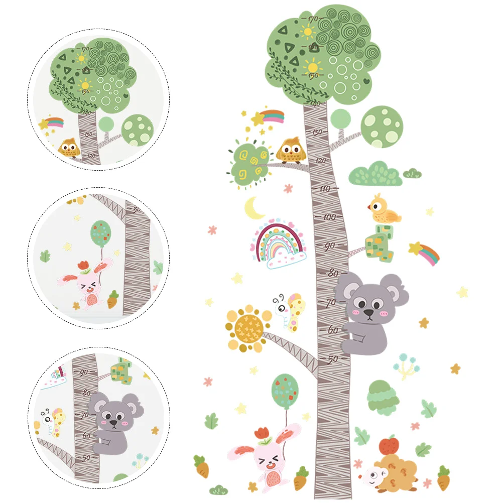 

1 Set Of Cartoon Ornament Sticker Children Room Wall Sticker Growth Chart Kids for Wall Decor