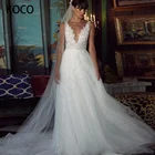 Женское свадебное платье MACDUGAL, простое Тюлевое пляжное платье невесты с V-образным вырезом и открытой спиной, трапециевидная аппликация, 2022