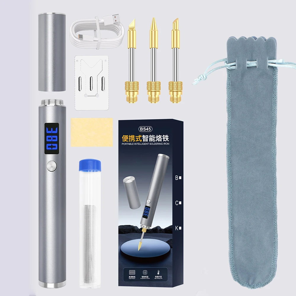 

Портативный умный паяльник, набор светодиодных регулируемых паяльников, перезаряжаемый паяльник с автоматическим отключением, съемный, сменный