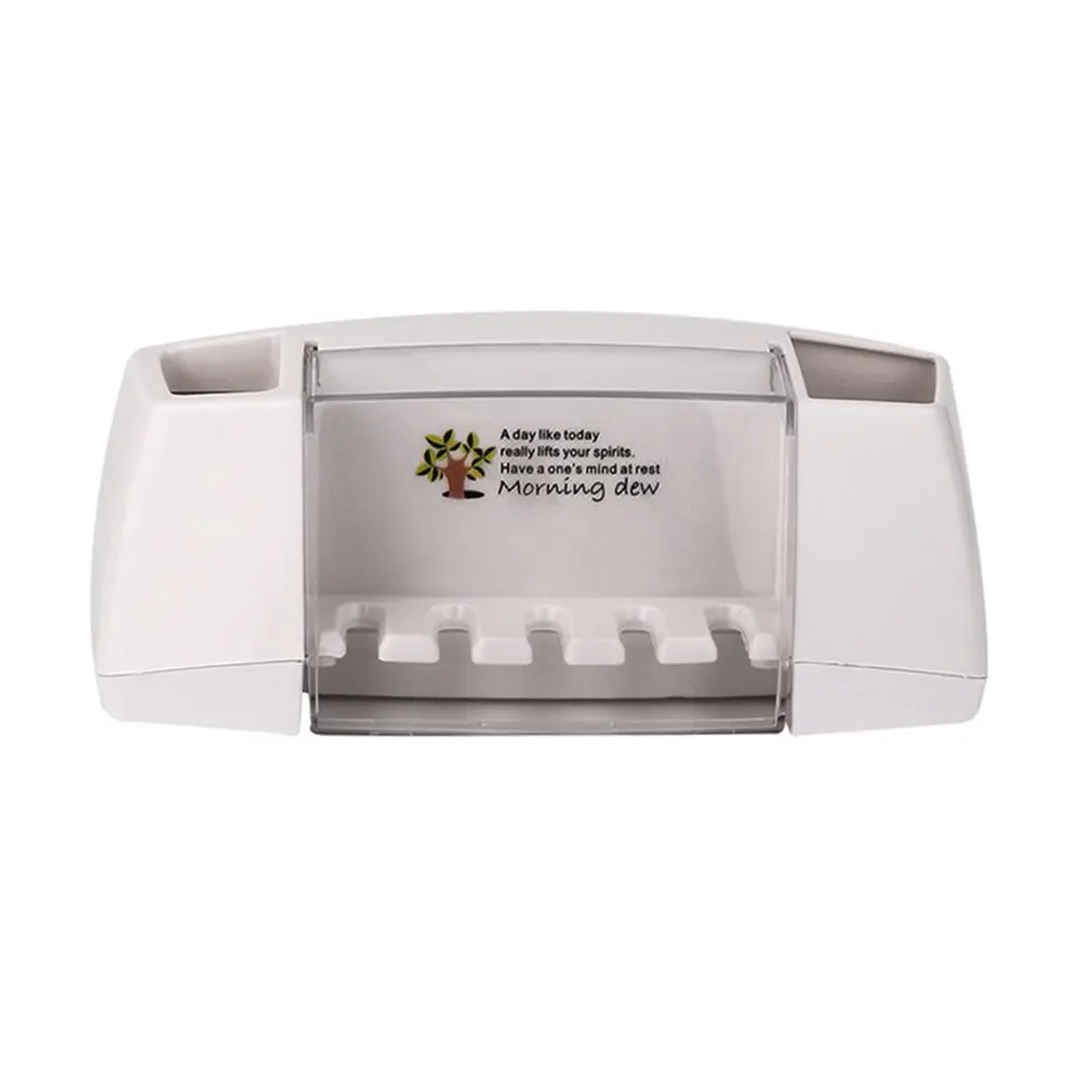 

Multifunctional Adsorption Toothbrush Holder Dispenser Wall Mount Multifunction Creative Bathroom Accessorie Commodity Shelf