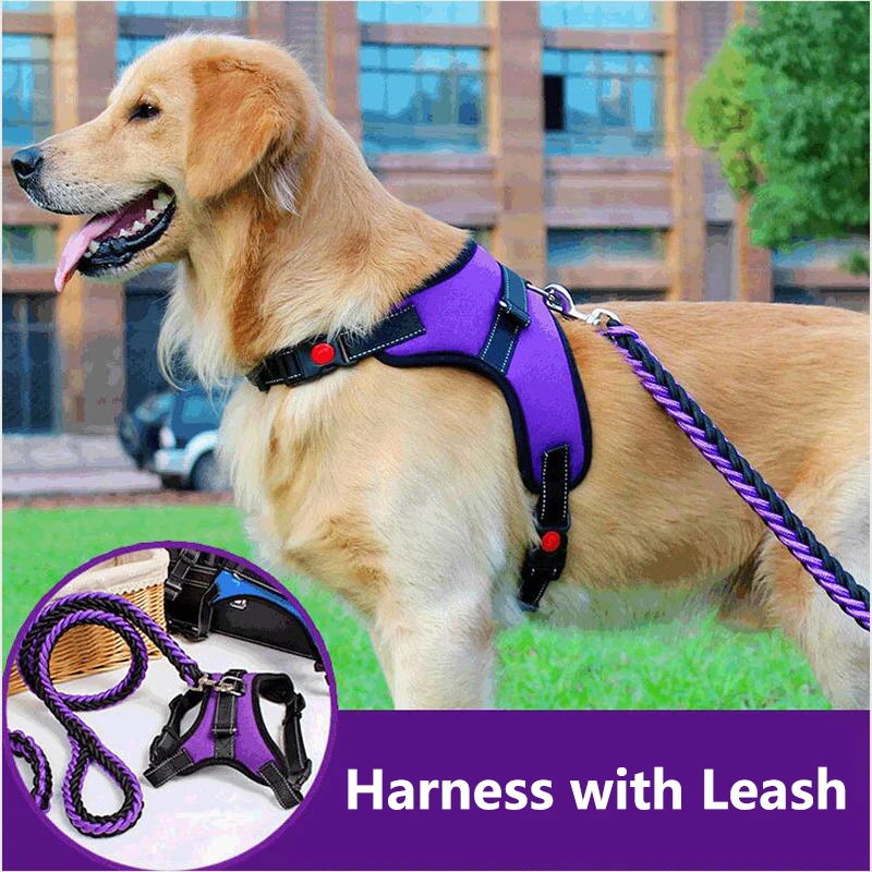 

Nylon Adjustable Reflective Dog Harness Large/Medium/Small Dogs Leash Pet Chest Harness Vest Pet Items Wholesale