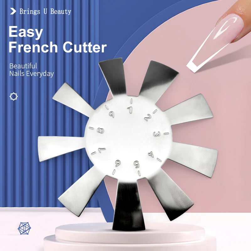 

Easy French Smile Cut Square Line Nail Art Manicure Edge Trimmer Ballerina Nail Tips Cutter Acrylic Tool with 9 Sizes