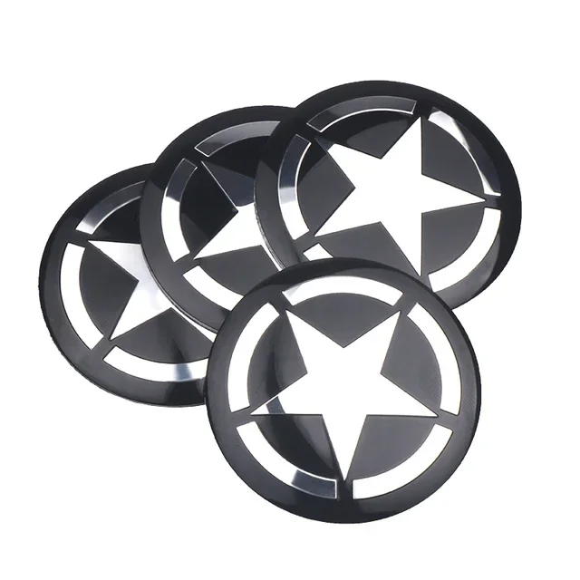 

4 шт., эмблема с пятиконечной звездой, колпаки для центральной ступицы колеса автомобиля, декоративные наклейки для Jeep Ranegade Wrangler Patriot Grand Cherokee Compass