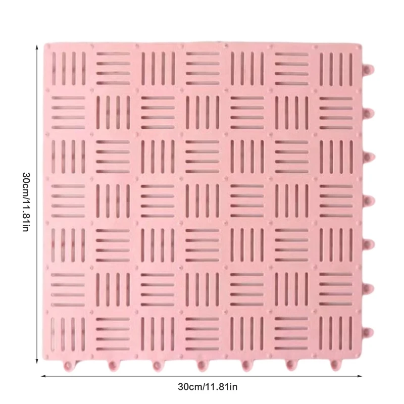 Interlocking Non Slip Floor Tiles with Drainage Holes PVC Waterproof Hollow Bathroom Shower Bathtub Pool Stitching Mat images - 6