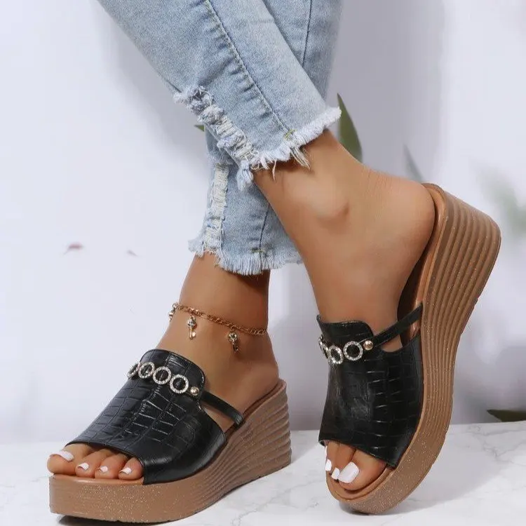 

Fashion 2022 New Summer Women's Sandals Peep-Toe Shoes Woman High-Heeled Casual Wedges for Women High Heels Large Size 35~42