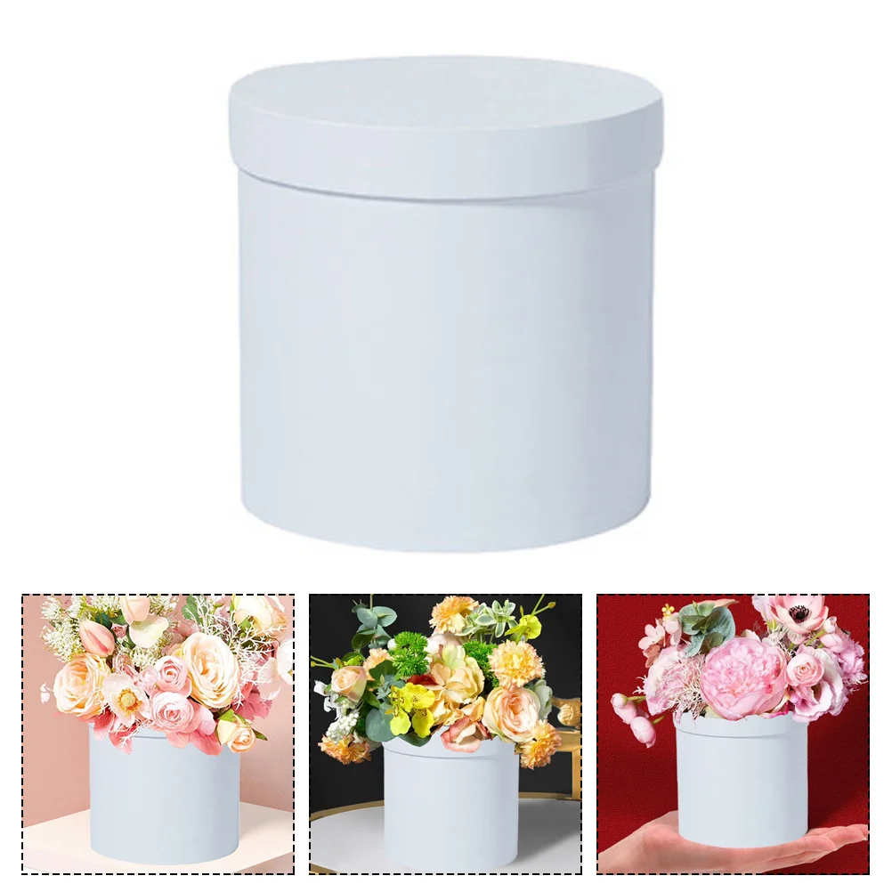 

Box Flower Gift Boxes Paper Round Packaging Bouquet Paperboard Flowers Case Presents Wrapping Rose Wedding Florist Storage Lids